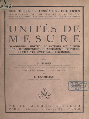 cover image of Unités de mesure